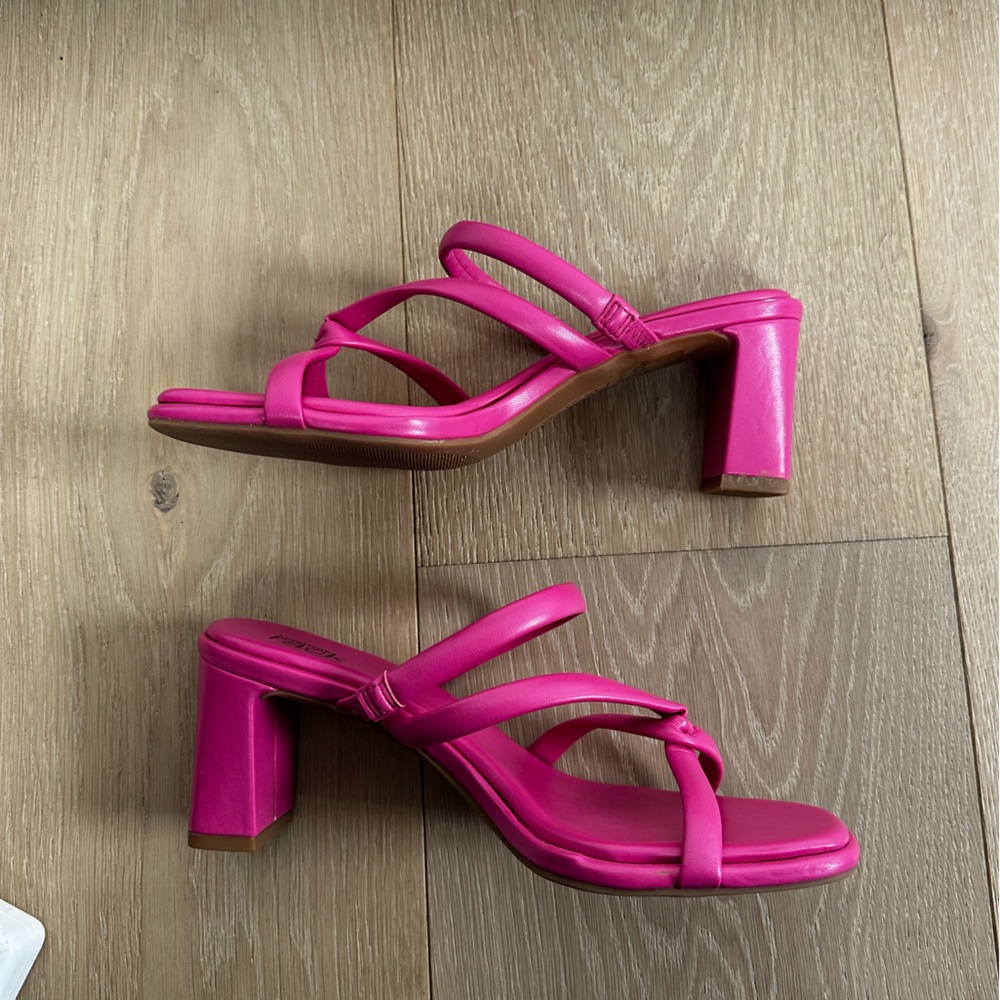 Pink Strappy Heeled Sandals